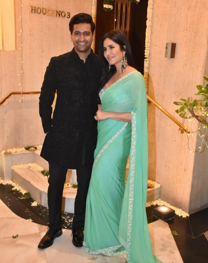 Katrina Kaif and Vicky Kaushal at Manish Malhotra’s diwali party! Celebrity Sarees