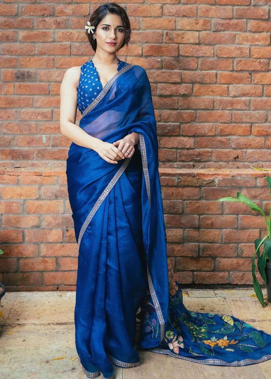 Ruhani Sharma’s pick for Navratri Day 3 is an organza blue saree! ruhani sharma in a saree