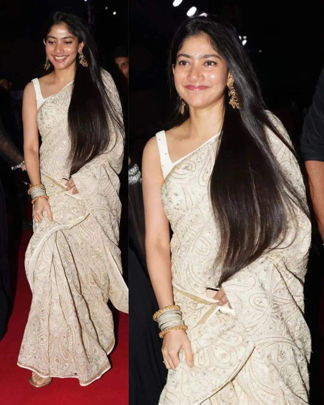 Sai Pallavi in an ivory saree at Filmfare South’22! Sai Pallavi