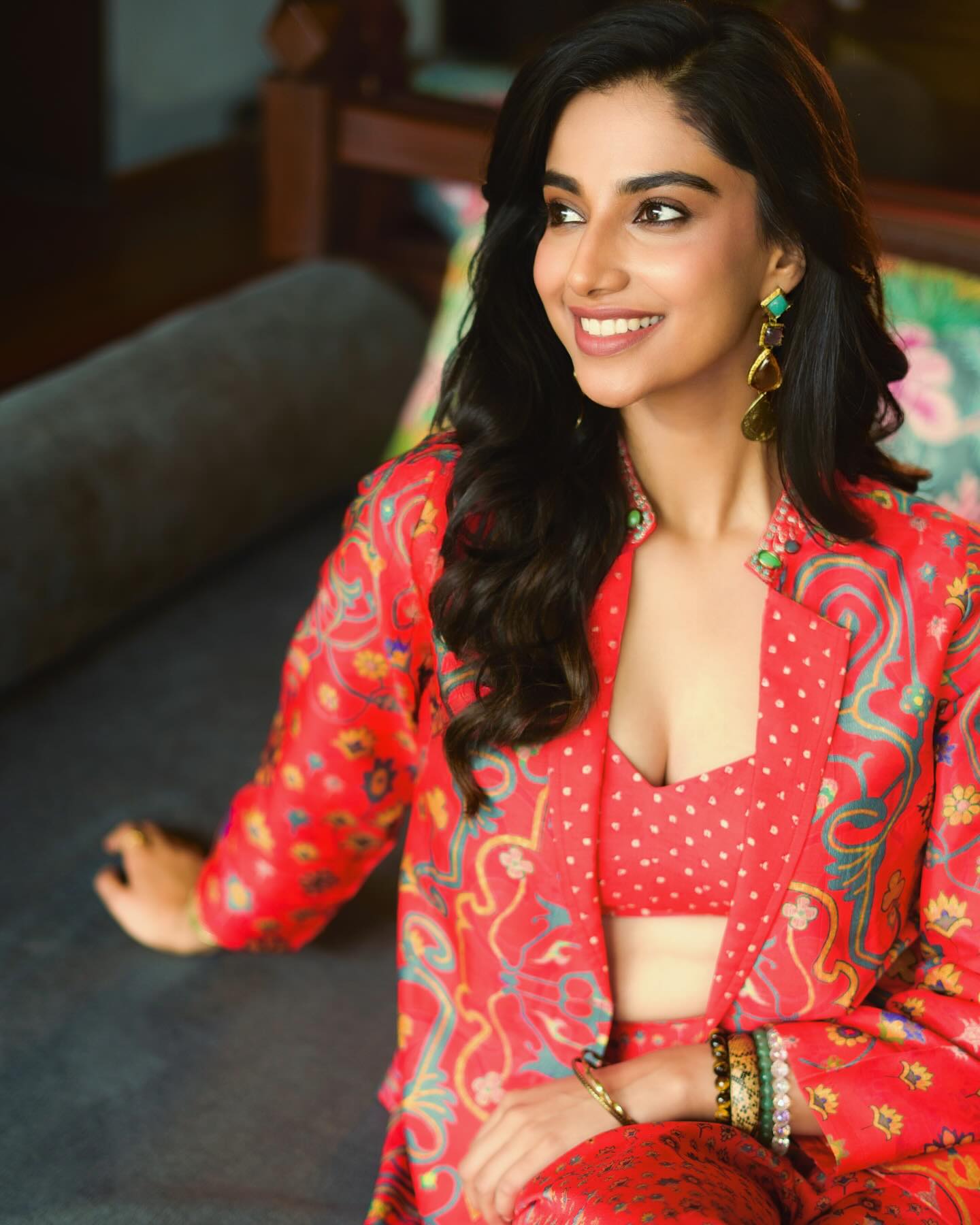 MEENAKSHI CHOUDARI'S LATEST PHOTO SHOOT IN RED COLOR DRESS Fashion