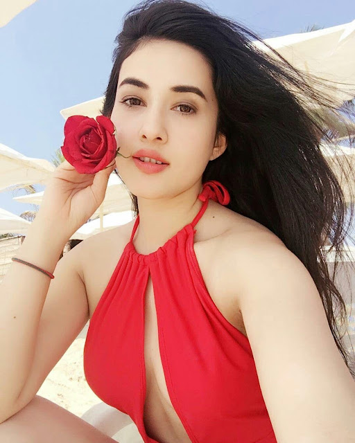 Aditi Budhathoki Hot Pics In Red Bikini Celebrity Sarees