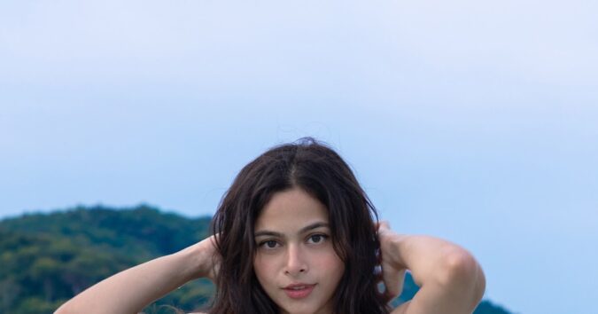 Ash S Bollywood Actress Pink and Purple Bikini Pics Celebrity Sarees