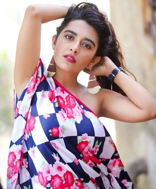 Jinal Joshi Latest Hot Pics in Sleeveless Kaftan-Style Top Celebrity Sarees