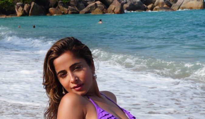 Kate Sharma Purple String Bikini Pics Celebrity Sarees