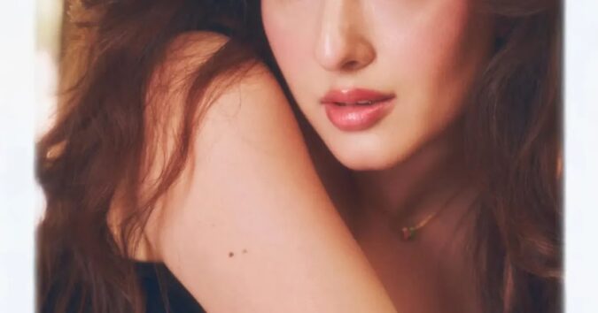 Aditi Budhathoki In Black Backless Mini Slip Dress With Lace Trim Celebrity Sarees