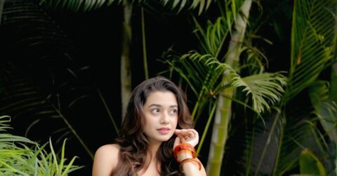 Indian Model Shruthi Stylish Look in Tropical Bikini Celebrity Sarees