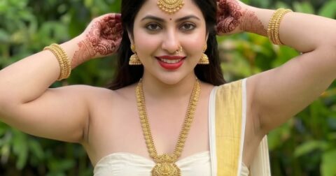 Vanitha Vijay Latest Kerala Kasavu Saree Pics Celebrity Sarees