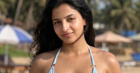 Arpita Rag Latest Blue Tie Dye Bikini Pics India Wedding Saree