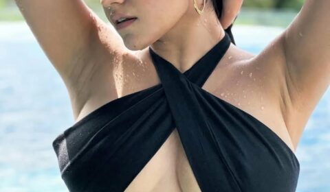 Simran Kaur Latest Black Bikini Pics India Wedding Saree