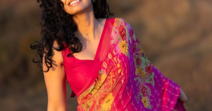 Sripooja Reddy Latest Pink Saree Pics Celebrity Sarees