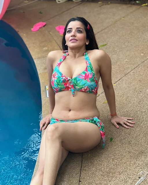 Monalisa Tropical Print Bikini Latest Pics Celebrity Sarees