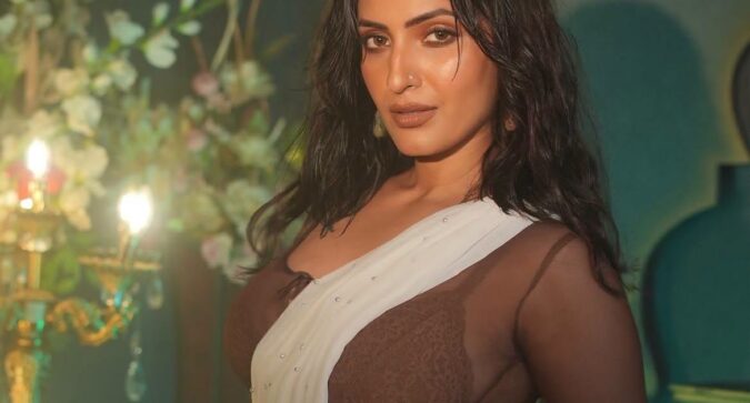 Shivangi Verma Off-White Saree Latest Pics Celebrity Sarees