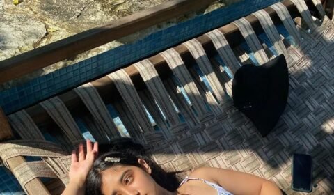 Anupa Adhikari Showcases White Swimwear with Blue Floral Prints Anupa Adhikari Showcases White Swimwear with Blue Floral Prints Celebrity Sarees
